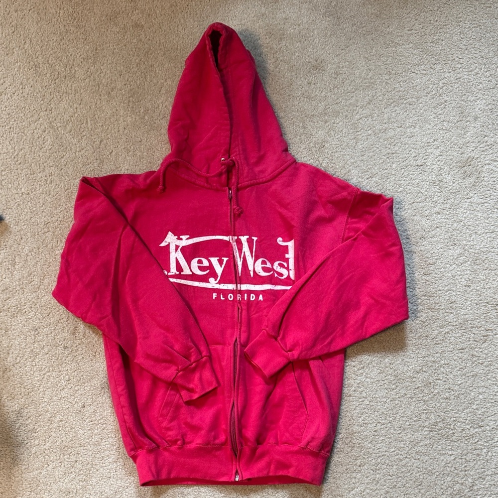 Pink Key West Florida Zip Up Hoodie